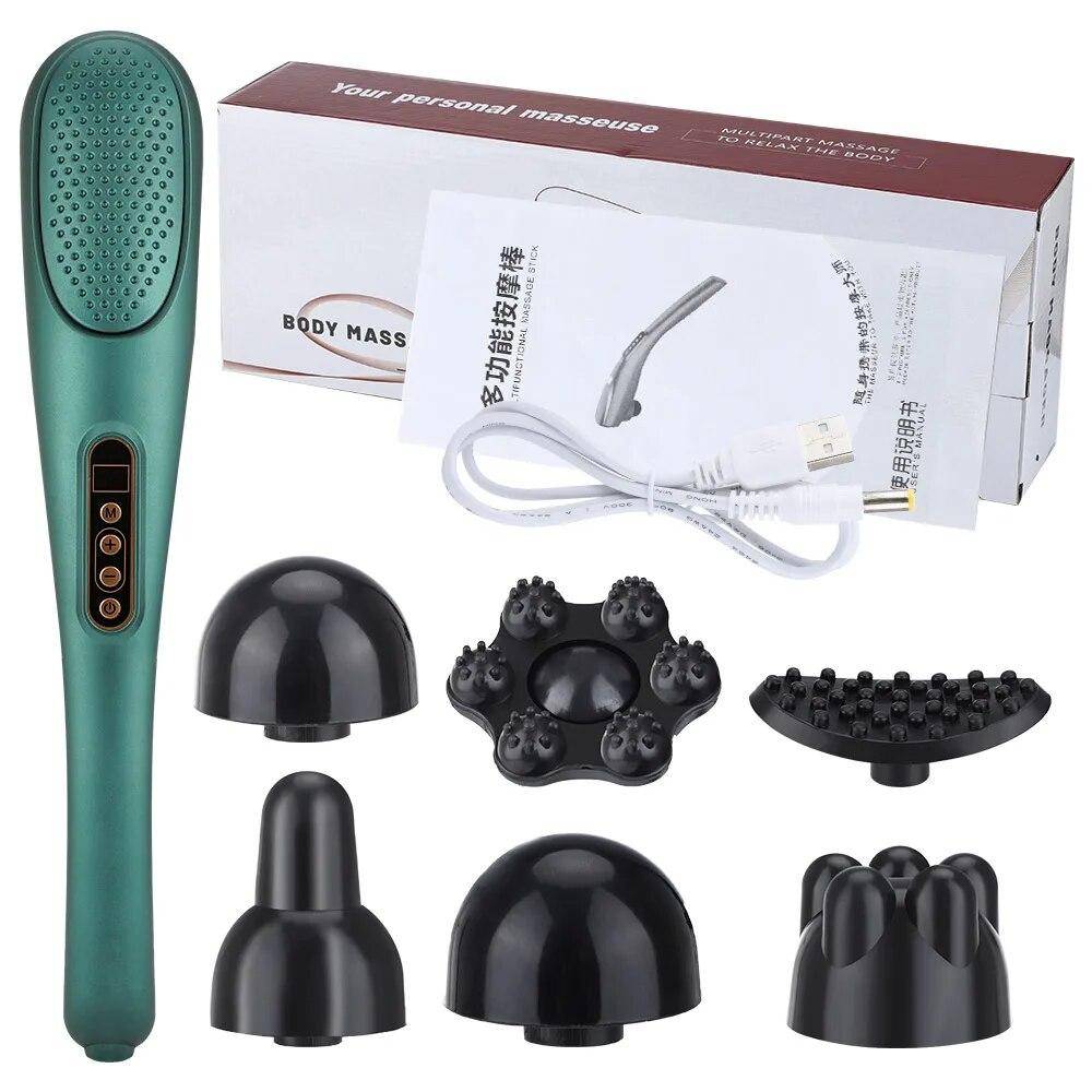Wireless Charging Body Massager Electric Massage Hand Held Vibratin Equipments15 Modes 15 Intensity Relax Relieve Fatigue Device CHINA.