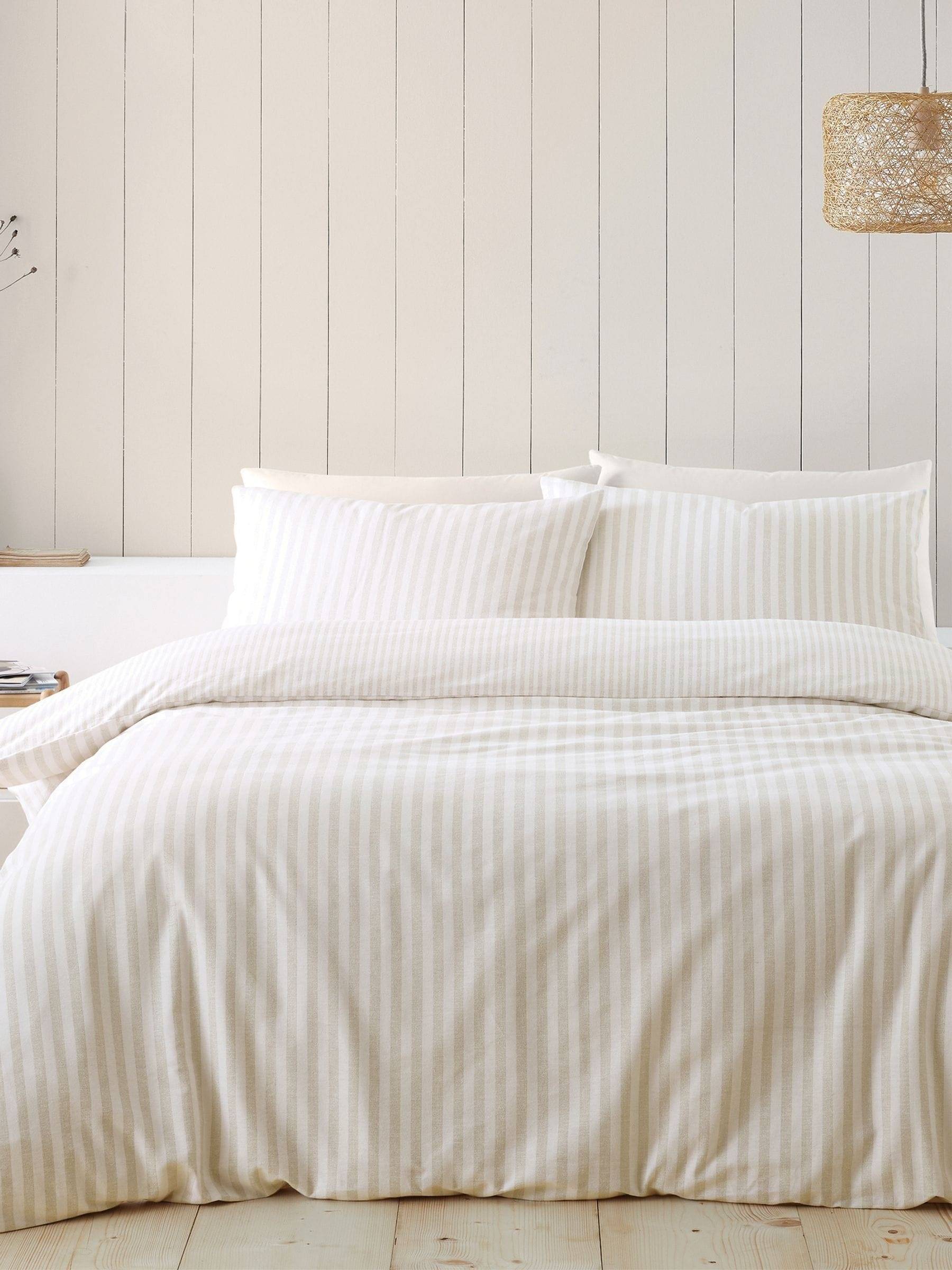 Catherine Lansfield Catherine Lansfield Reversible Supersoft 100% Brushed Cotton Stripe Duvet Cover Set
