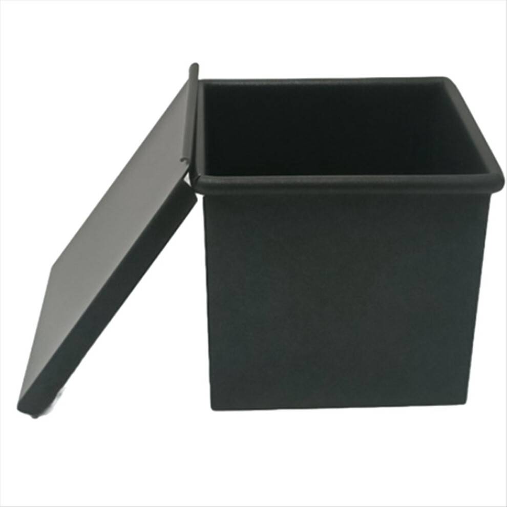 Platt brödlåda med non-stick-beläggning, brödform med lock, rostfritt stål, bakform för köksbakning, 125 g