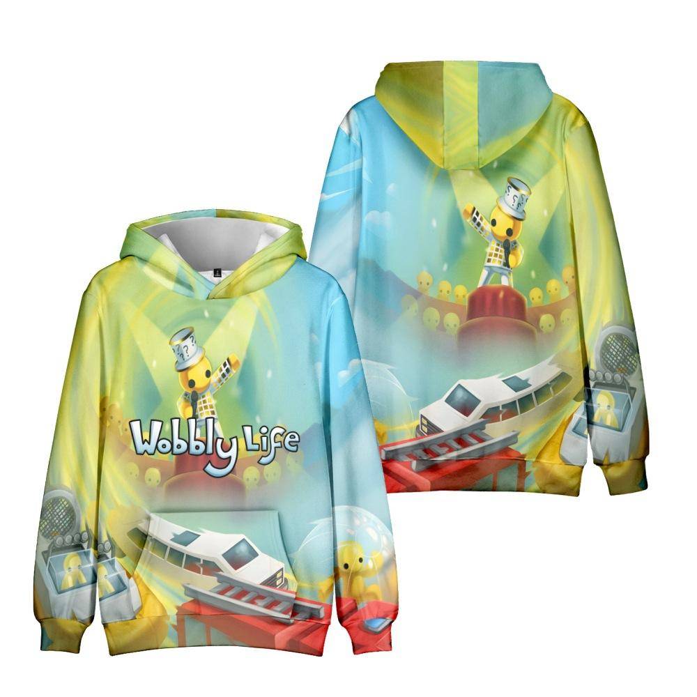 Wobbly Life Tecknad Trendig 3D-tryckt Anime Huvtröja Hoodie för Män och Kvinnor Gåvor cm