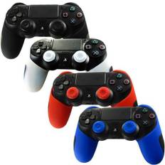 Silikon skal för PS4 kontroller + 2 Thumb Grips för extra grepp