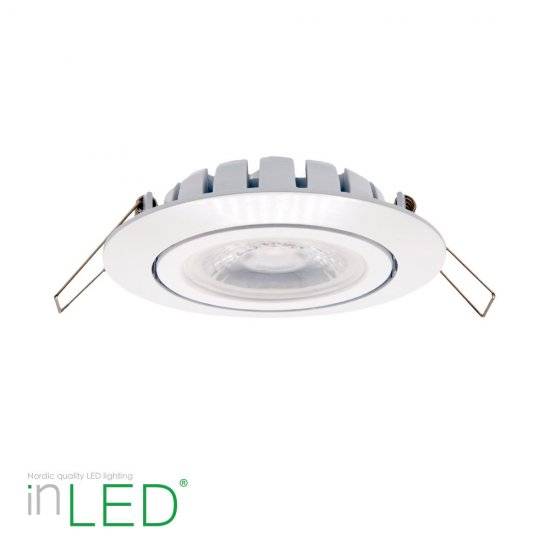 inLED Slimline 9W LED spotlight Ra80 IP54 vit supertunn endast 27mm djup