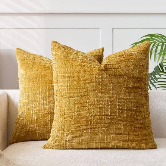 Chenille Kuddfod Boho Kuddfod med Dold Dragkedja Texturerad tegelröd färg