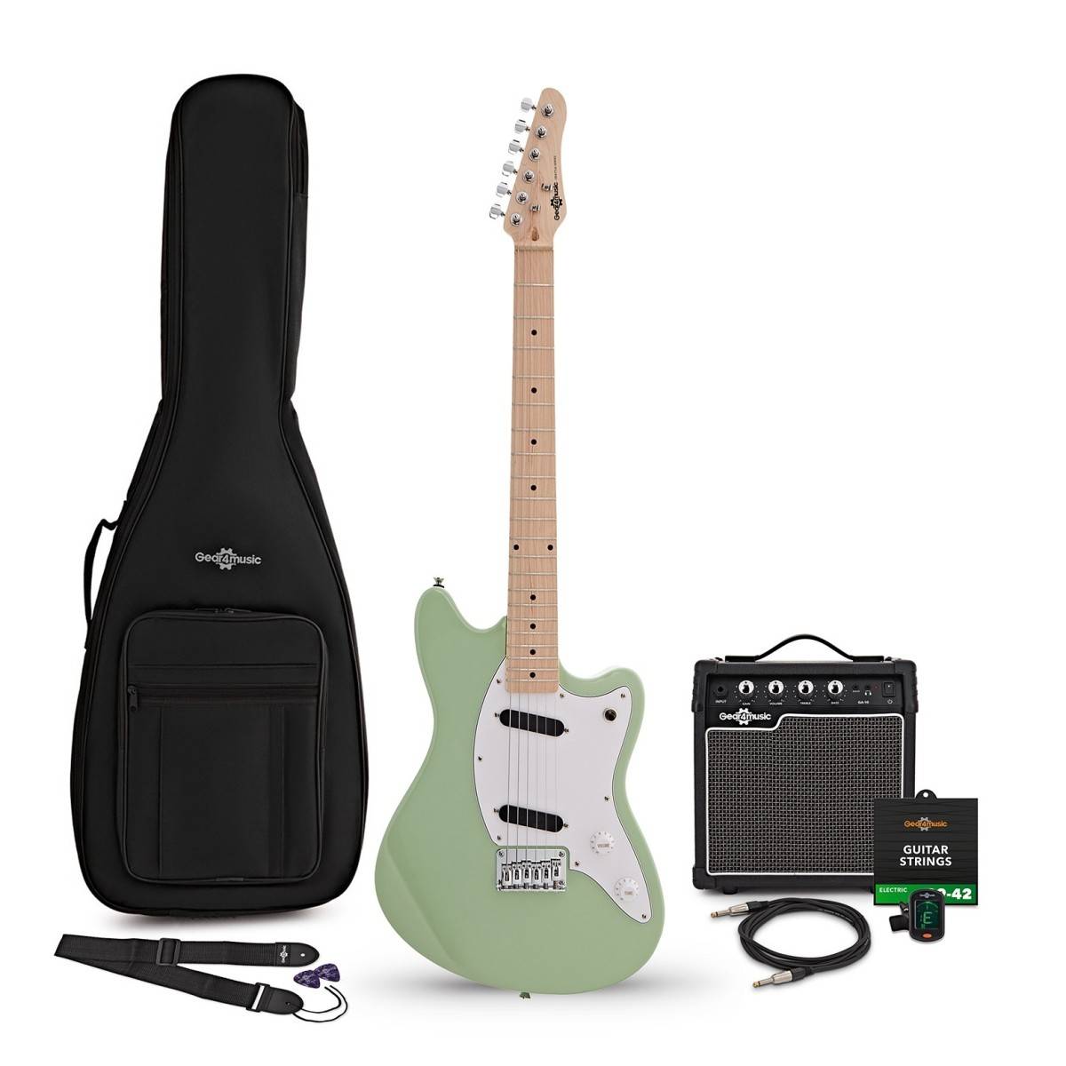 Seattle Electric Guitar Seafoam Green 10W Guitar Amp & Accessory Pack