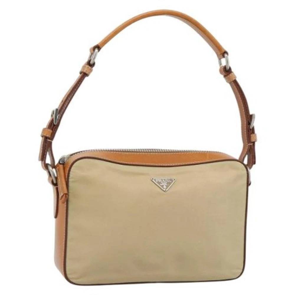 Prada Vintage Pre-owned Vintage Skuldertaske - Vintage - Dame - Beige - ONE SIZE - Uld