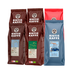 Rigtig Kaffe Brun Serie, Crema Intenso & Dolce Crema Mixpaket 3,6 kg Hela kaffebönor