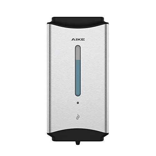 AIKE Commercial väggmonterad automatisk flytande tvålpump i borstat rostfritt stål 1100 ml stor kapacitet