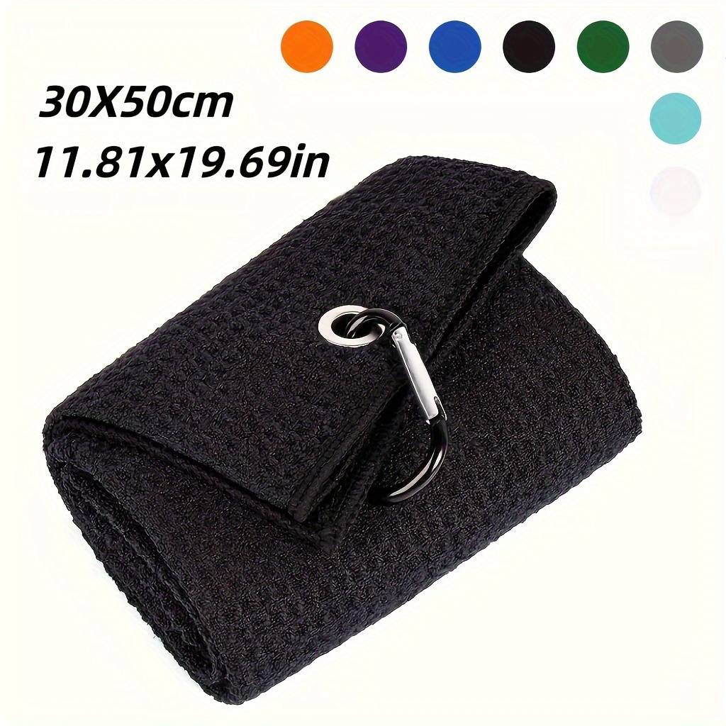 1pc Microfiber Waffle Golf Towel With Clip For Cleaning Clubs And Balls - 30×50cm