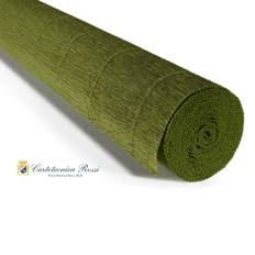 Cartotecnica Rossi kräppapper 622 – mörk olivgrön, 180 g rulle (144 g/m²) à 50×250 cm - Grön