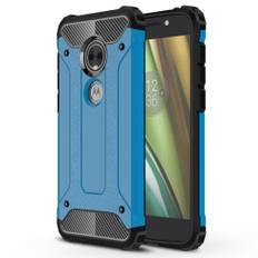 Motorola Moto E5 Play beskyttelsesetui i kombimaterialer med hård ameringsskal - Baby Blå