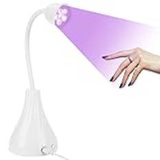 Zesus UV-lampa för gelnaglar 18 W LED nagellampa snabbtorkande nagellampa med 60-tals timer bärbar UV lampa naglar lampa nageltork för alla gel (vit)