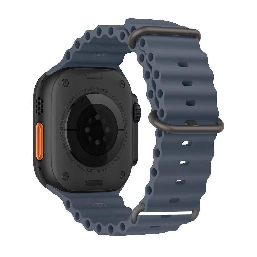 Oceanrem för Apple Watch Ultra 3 2 Band 49mm 44mm 40mm 45mm 41mm 42mm silikon correa armband iWatch serie 7 6 se 8 9 10 11 black