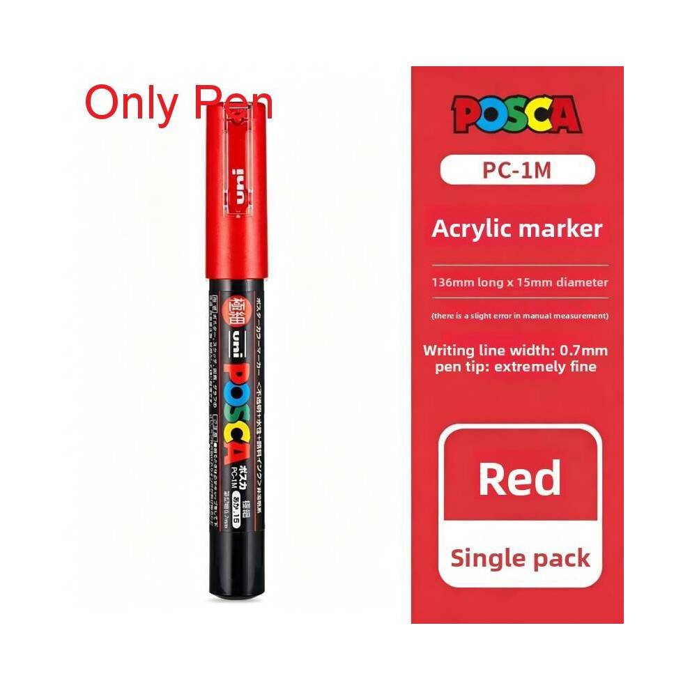 (Red)Mitsubishi Posca Markers With Wide Color Range For Art Projects And Home Decor