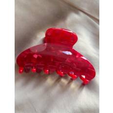 Hair clip red marble