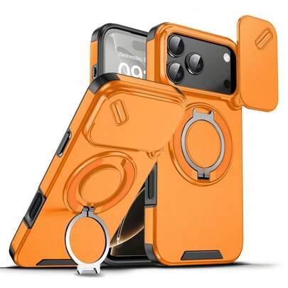 360° roterande fallskyddande telefonskal kompatibel med Apple 11/12/13/14/15/16 Pro Max, S22/23/24+ UA04/A05/A14/A15/A24/A25/A34/A54S-serien, kompatib - Orange (Multi-size)