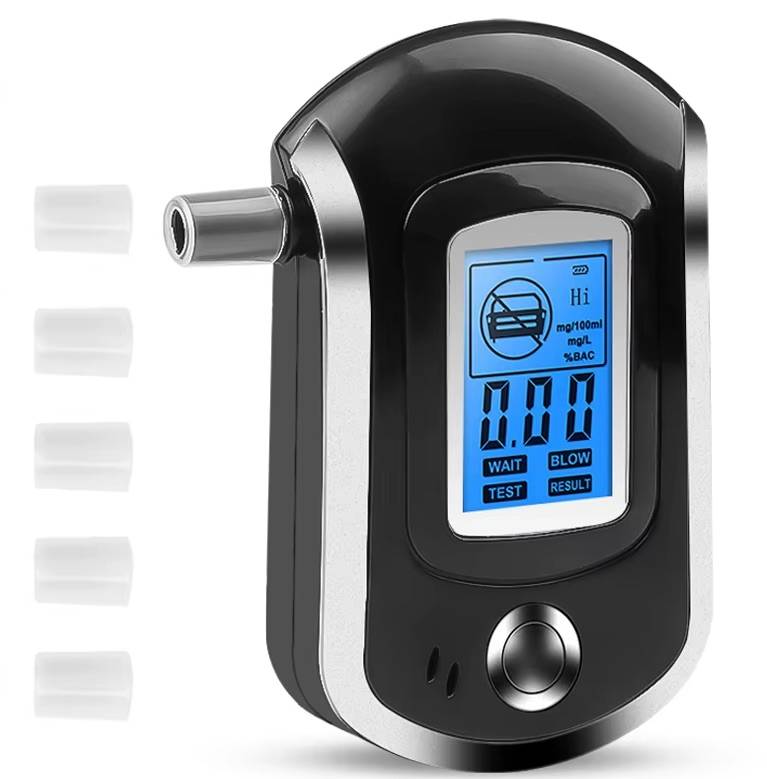 Alkoholtester Lamjad AT-6000 - med digital LCD Display - Inkl. mundstykker