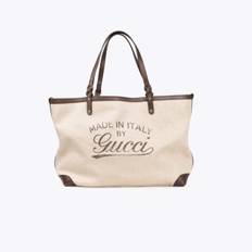 GUCCI Canvas Craft Tote - Beige