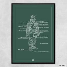 Plakat - Retro space - Austronaut space suit