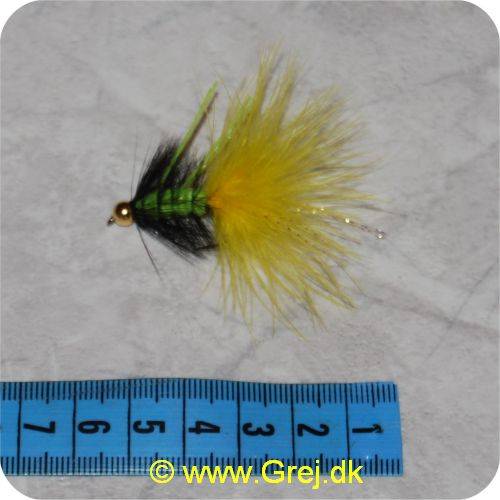 Unique Flies - UF Dog Nobbler - Tiger - Gul/sort/grøn