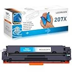 LOSMANN 207X W2211X med chiptoner kompatibel med HP 207X 207A W2211A ersättning för HP Color Laserjet Pro MFP M283fdw M255dw M282nw M283fdn M255nw (cyan)