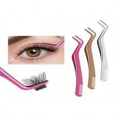 FADVAN 1 st Ögonfranskam Pincett DIY Cluster Lashes Extension Tweezer Rostfritt Stål Antistatisk Icke-magnetisk Makeup Verktyg - Rosa