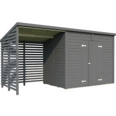 Förråd PALMAKO Leif med sidotak (inv. 4,5+2,9m²) 467x187cm grå