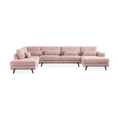 Scandinavian Choice Copenhagen 5-sits Vänstervänd U-formad Soffa med Divan och Schäslong i Manchester - Rosa U-soffa