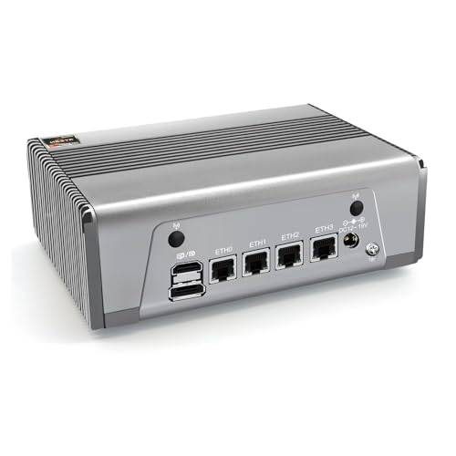 MNBOXCONET Mini PC Ryzen 7 7840HS (8C/16T), Micro AMD Desktop Computer Windows 11 Pro Office Firewall Router Silver, DDR5 8GB RAM 256GB SSD, 4 x Intel i226V 2.5GbE LAN, Type-C, 8K, WiFi6, BT5.2