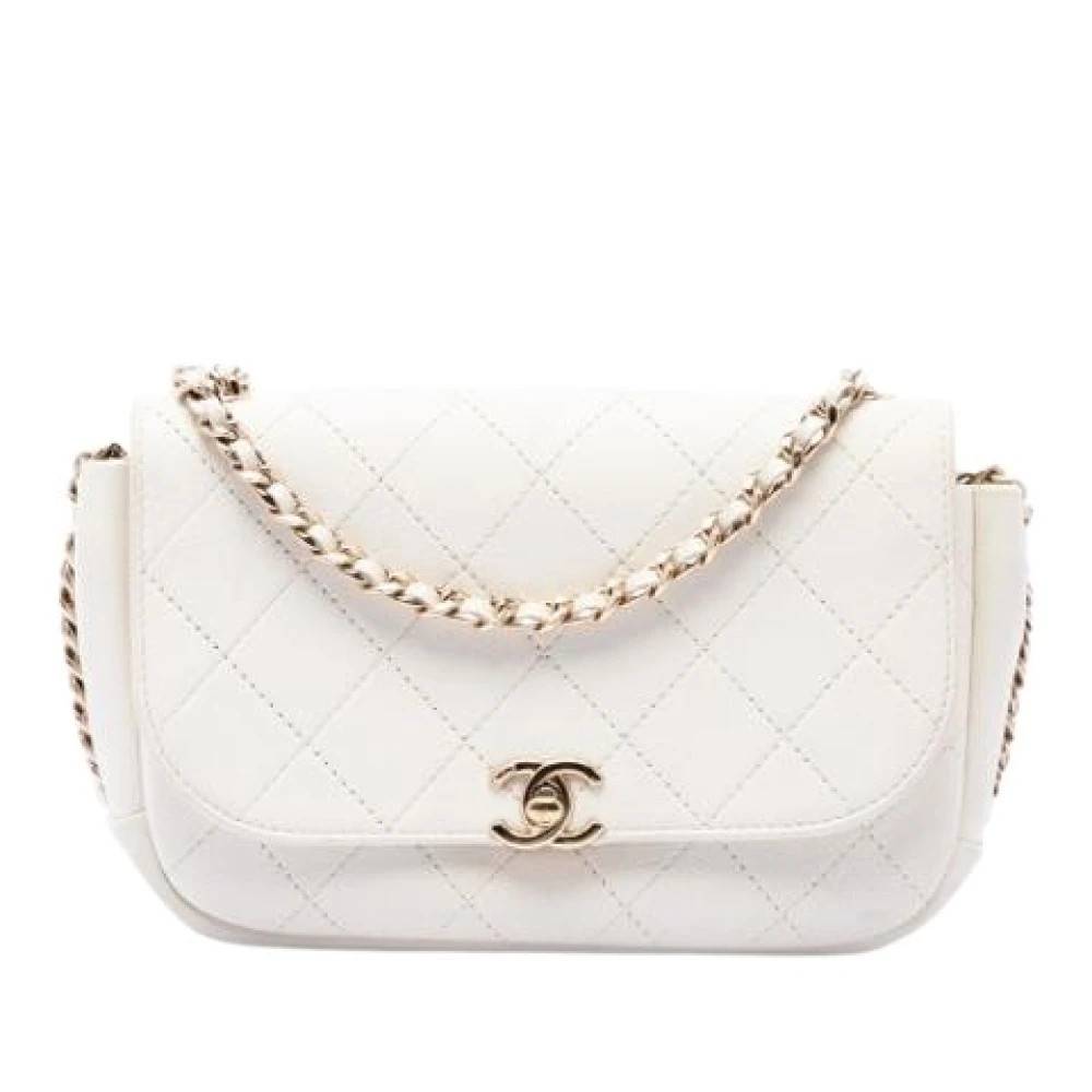 Chanel Vintage Pre-owned Vintage Crossbody Bag - Vintage - Dame - Hvid - ONE SIZE - Uld