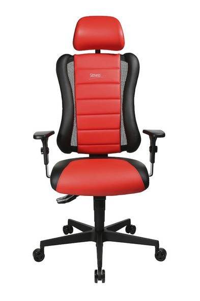 Gamingstol Sitness RS, inkl. nackstöd och armstöd, svart / röd