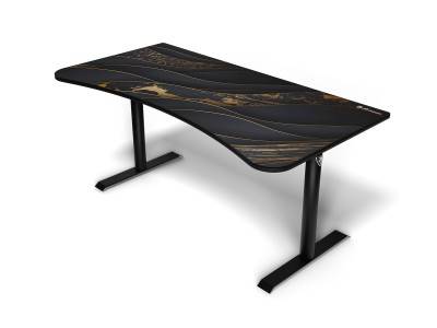 Arozzi Arena Gaming Desk Large Black Gold, höjdjusterbart, heltäckande musmatta med bild