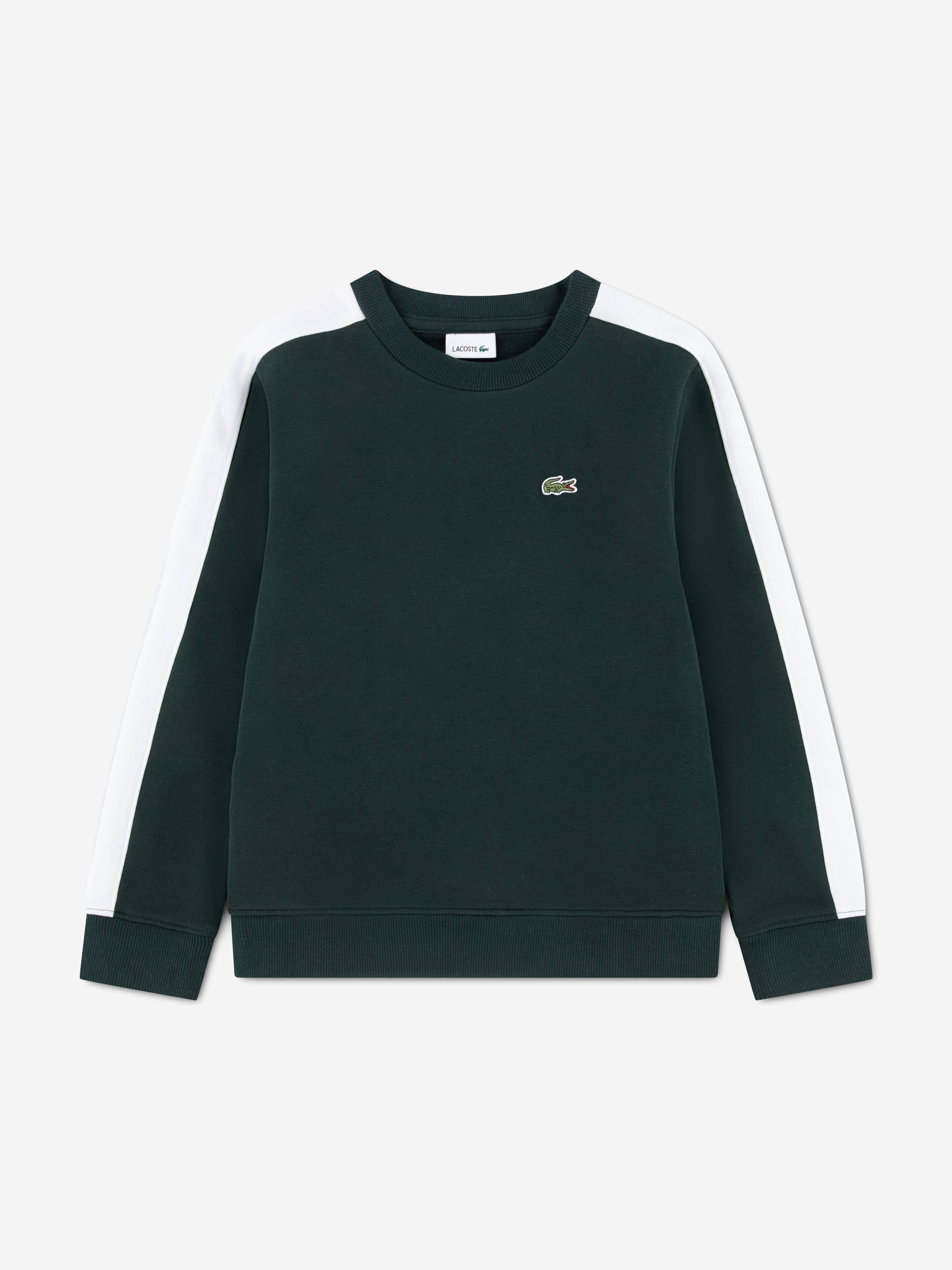 Lacoste Boys Colourblock Crew Sweatshirt in Green - Green / 10 Yrs (10 Yrs)