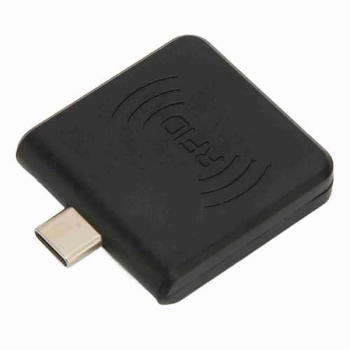 Bärbar RFID ID-kortläsare, Smart Card-läsare för Mobiltelefon Typ C, Plug And Play, Snabb Kortläsning för Smartphone med OTG-funktion(Svart)