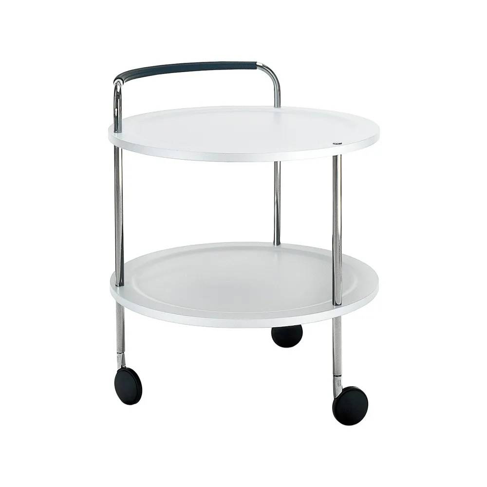 SMD Design Trolley Round Basic serveringsvagn vit, kromstativ