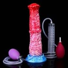 Peadxuno Giant Monster Dildo Squirting Horse Uppblåsbar Dildo, Butt Plug Anal Toys Butt Expand Trainer för Kvinnor Män Par Analträning(26cm Dildo+Sprutan+Injektionsairbag+Uppblåsbar krockkudde)