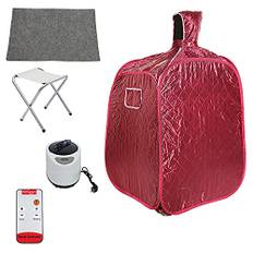 XUANYU Mobil miniångbastu hembastu värmekabin sittbastu bastukabin familjebastu bärbar bastu spa 5 färgvarianter, ca 80 x 80 x 100 cm (rött vin)