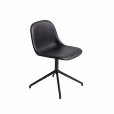 Muuto Fiber Snurrstol Sort Refine Læder Uden Armlæn