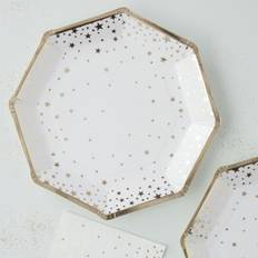 Tallrikar Metallic Star Guld