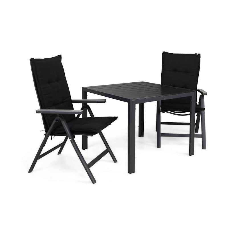 Matgrupp Comfort Garden Tunis Matgrupp Utomhus 90x90 med 2 Monaco Light Positionsstol m Dyna