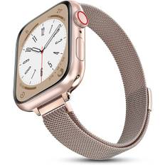 Milanese Loop-rem för Apple Watch-band 40 mm 44 mm 41 mm 45 mm 38 mm 42 mm 49 mm 45 mm Slim armband iWatch serie 3 4 6 SE 7 8 Ultra slim rose gold 38mm 40mm 41mm