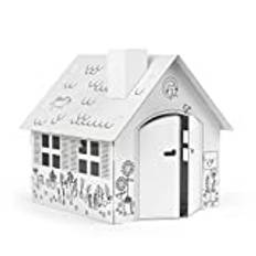 FOLDZILLA Playhouse XXL 1,2 x 1,15 x 1,13 m Made of cardboard Wendy house - Playhouse Summer House (for colouring)