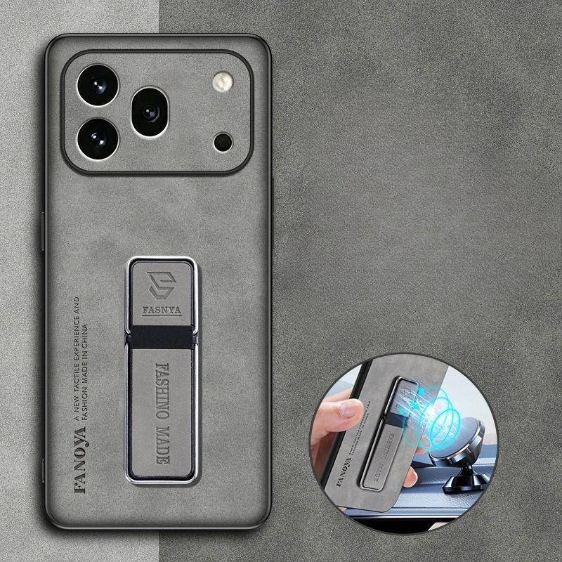 Fodral För Honor 600 600 Pro Snyggt Splicat Enkelt Läder Anti-fingeravtryck Stativ Silikonfodral För Honor600 Stötsäkert Funda