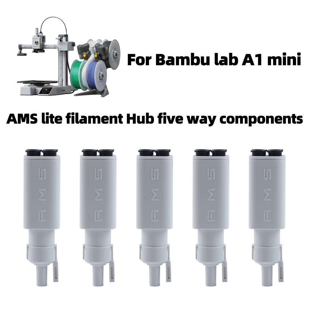 For Bambu Lab A1 Mini AMS Lite Filament Hub Five Way Components 4-in-1 PTFE Adapter For Bambulab A1 Mini 3D Printer Parts