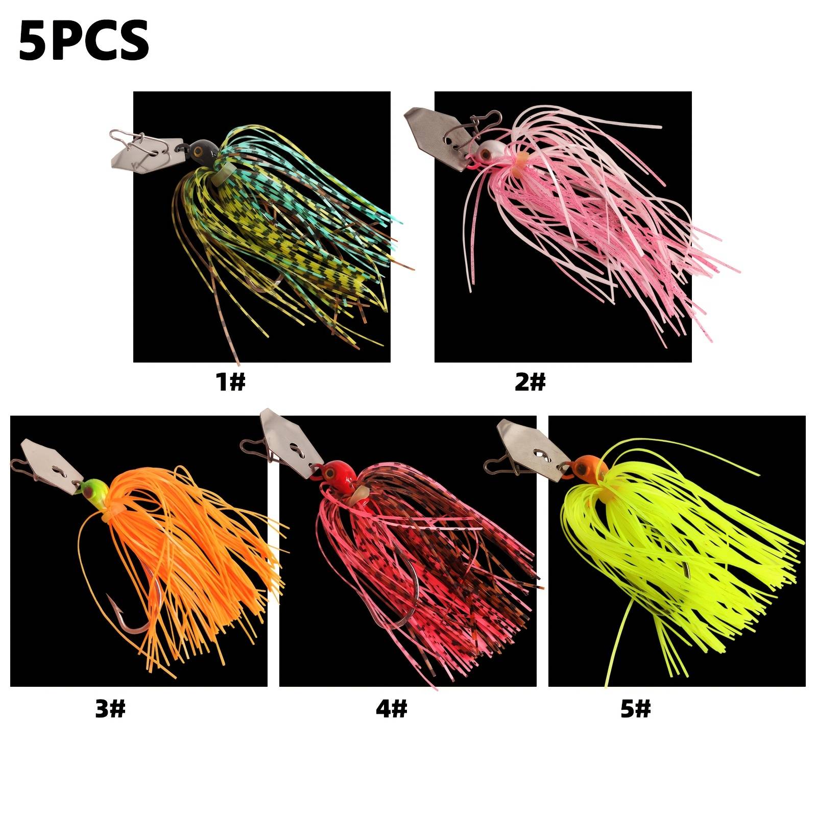 5pcs Vibrating Baits, 11g/0.388oz, Finned Hooks, For Boat Fishing, Freshwater Fishing Additions