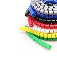 sladdskydd， 5 Meter Cable Winding Tube Organizer 8mm to 25mm Pipe Protection Sleeve Line Cover Tube Protector Cable Wire(White,ID8mm 5 meter)