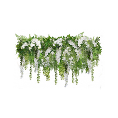 Wisteria svævende have i kunstige planter Ø100 cm - Grøn/Hvid