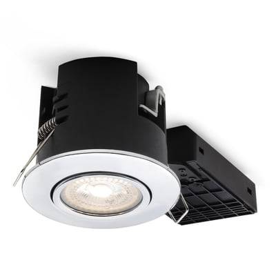 Uni Install G2 indbygningsspot, inkl. LED-pære (Philips Hue White / CRI>80 / 4,2W / 400lm / 36° / 2700K / dæmpbar), GU10 (230V), rund, krom – Nordtron