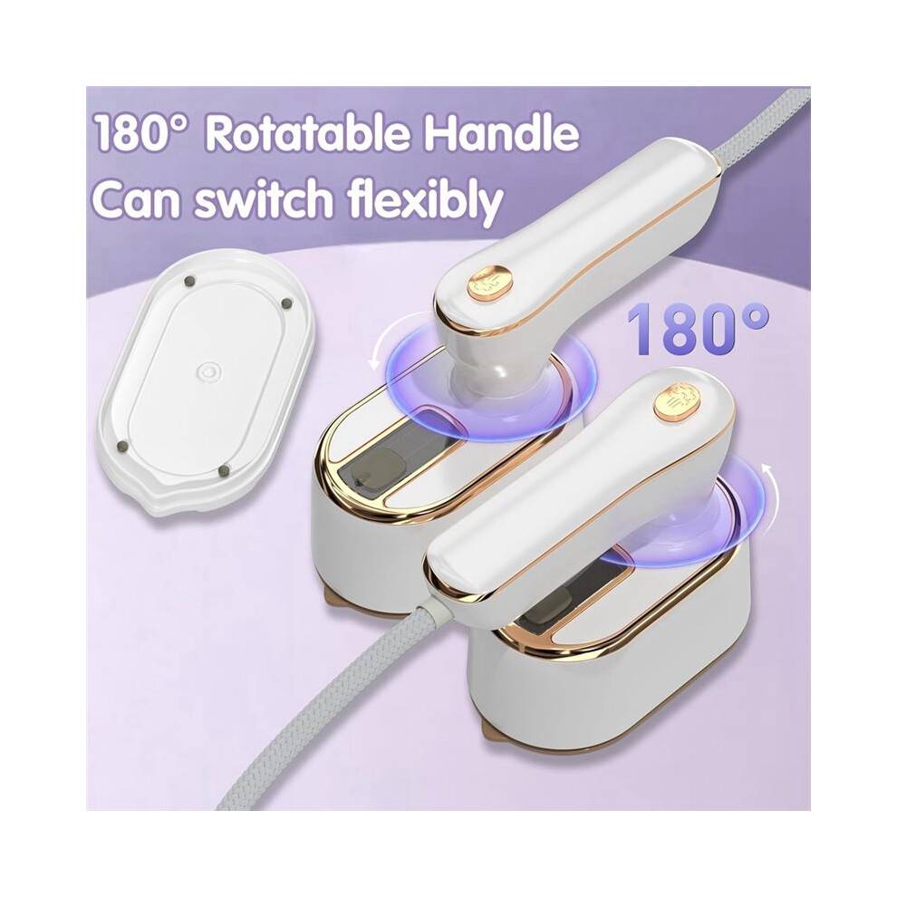 Travel Steamer Iron for Clothes - Portable Ironing Machine Travel College Dorm Home (White) EU Plug