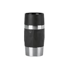 EMSA Travel Mug Thermobecher Compact, 300 ml, Soft-Touch, Edelstahl, schwarz