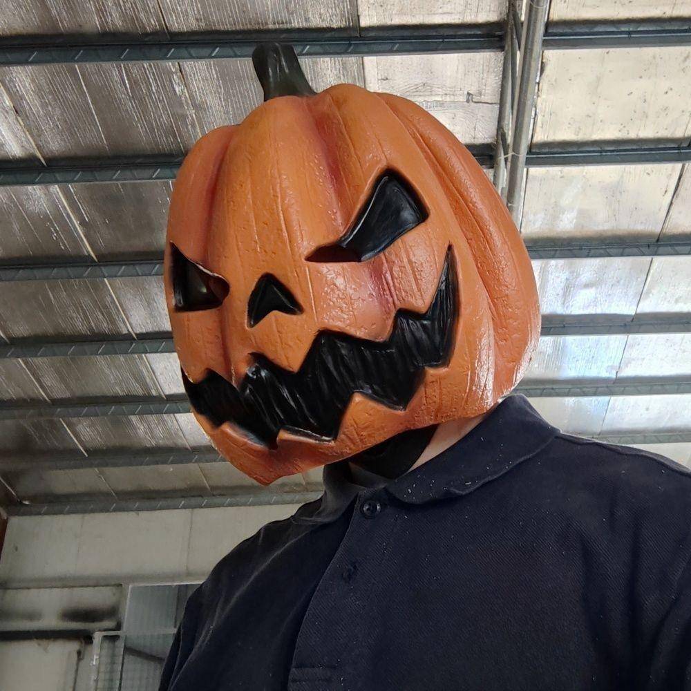 Huvudbonad Halloween Pumpahuvud Mask Nyhet Läskig Pumpa Mask Jackolantern Mask Utklädnad cm